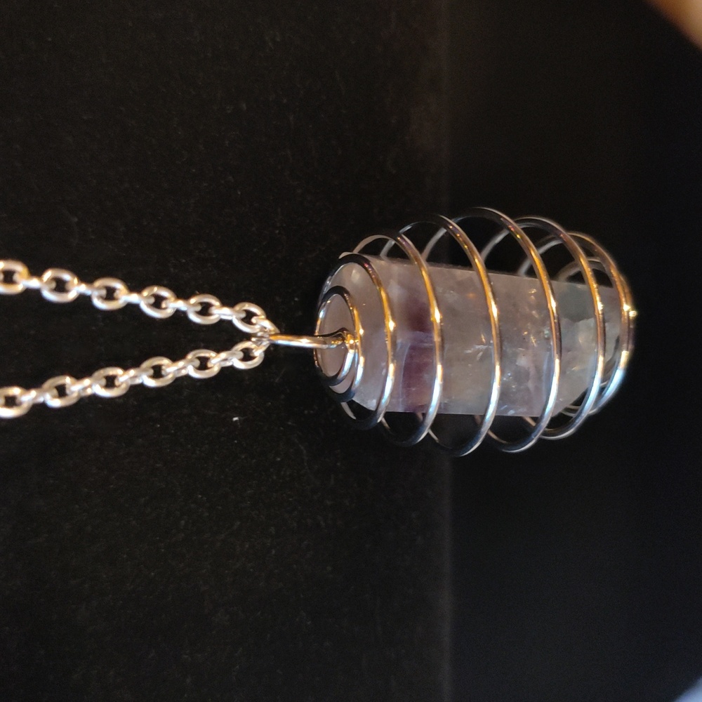 Shaped Fluorite Crystal Necklace
